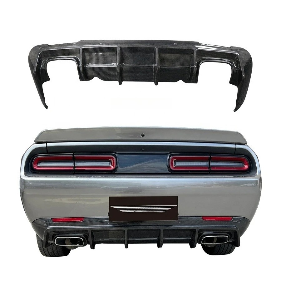 2015-2023 for Challenger Carbon Fiber Rear Diffuser with Exhaust Cut-Outs New Rear Lip Splitter Body Kit Accessories
